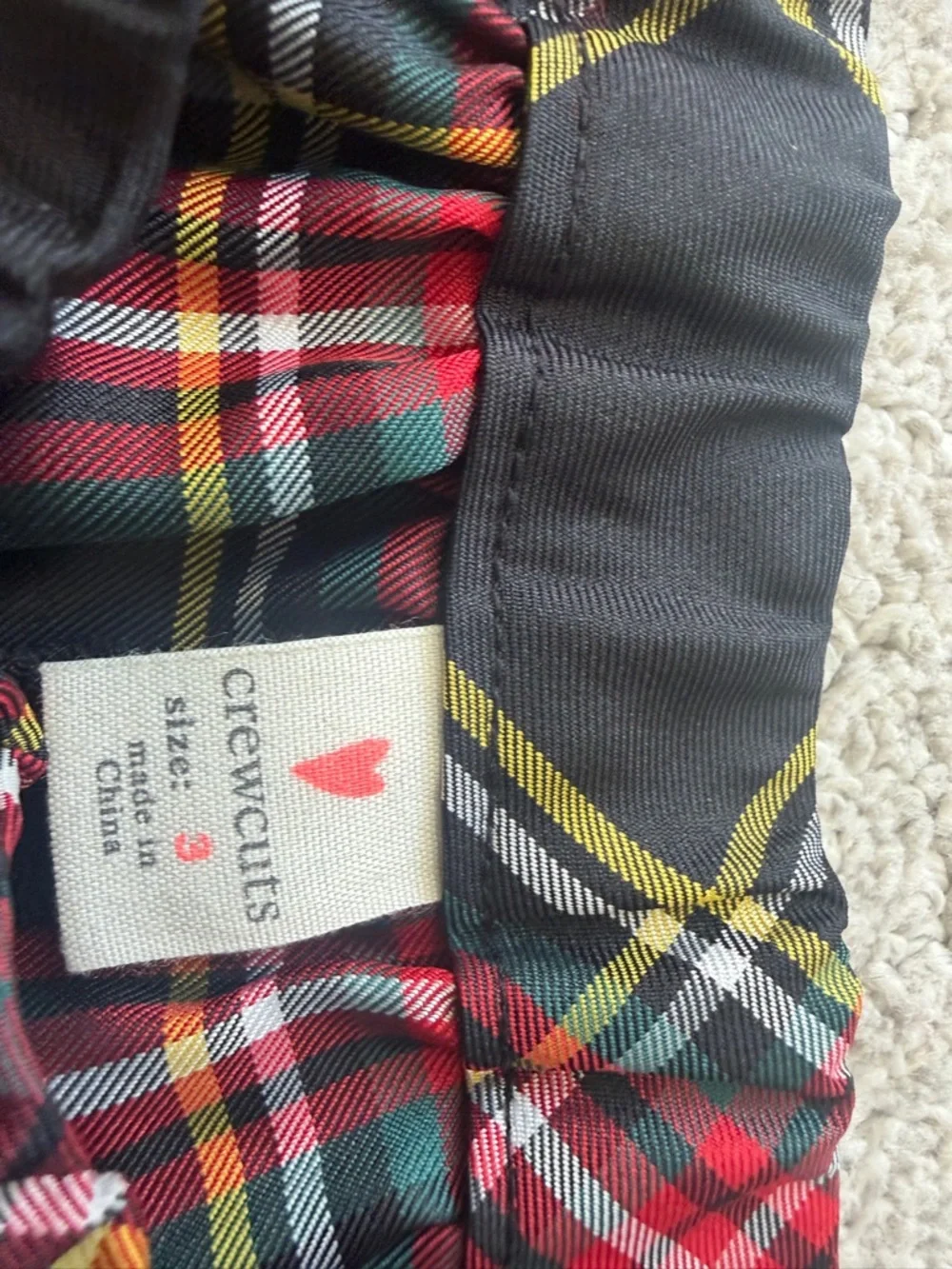 Crewcuts Girls Black Red Yellow Plaid Skirt